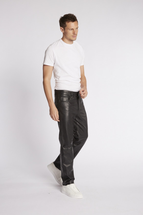 PANTALON EN CUIR D'AGNEAU 501H SLIM WODY