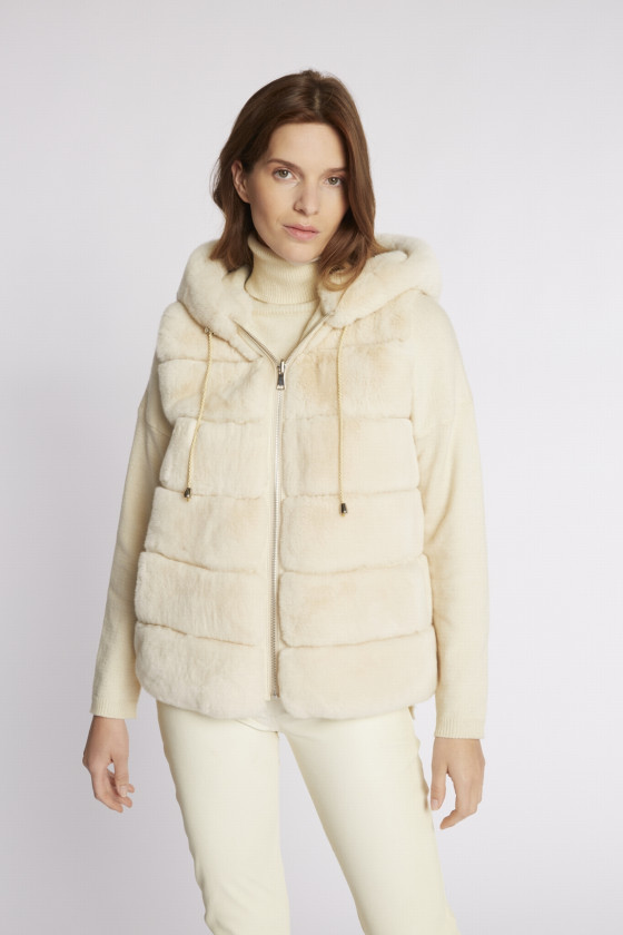 REVERSIBLE RABBIT FUR VEST DELIZIA REX