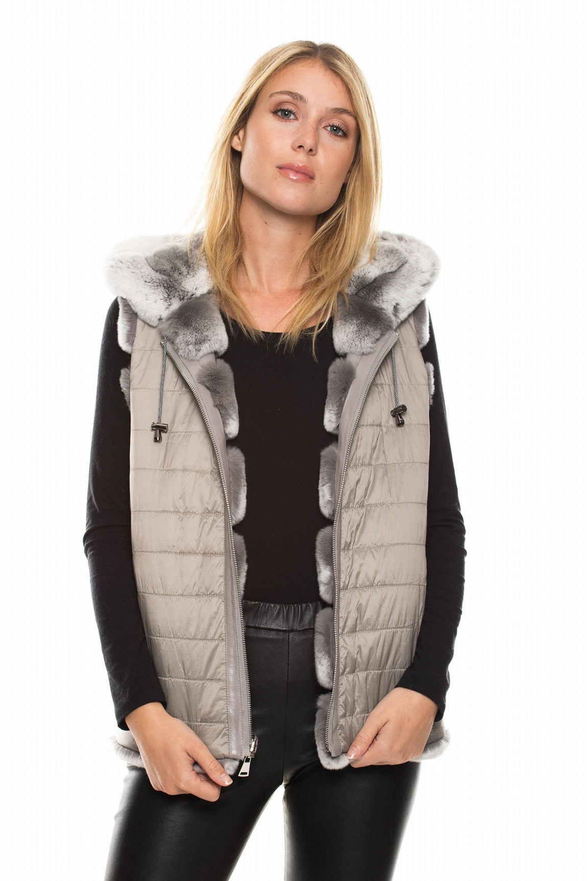 GILET REVERSIBLE EN LAPIN REX DELIZIA REX