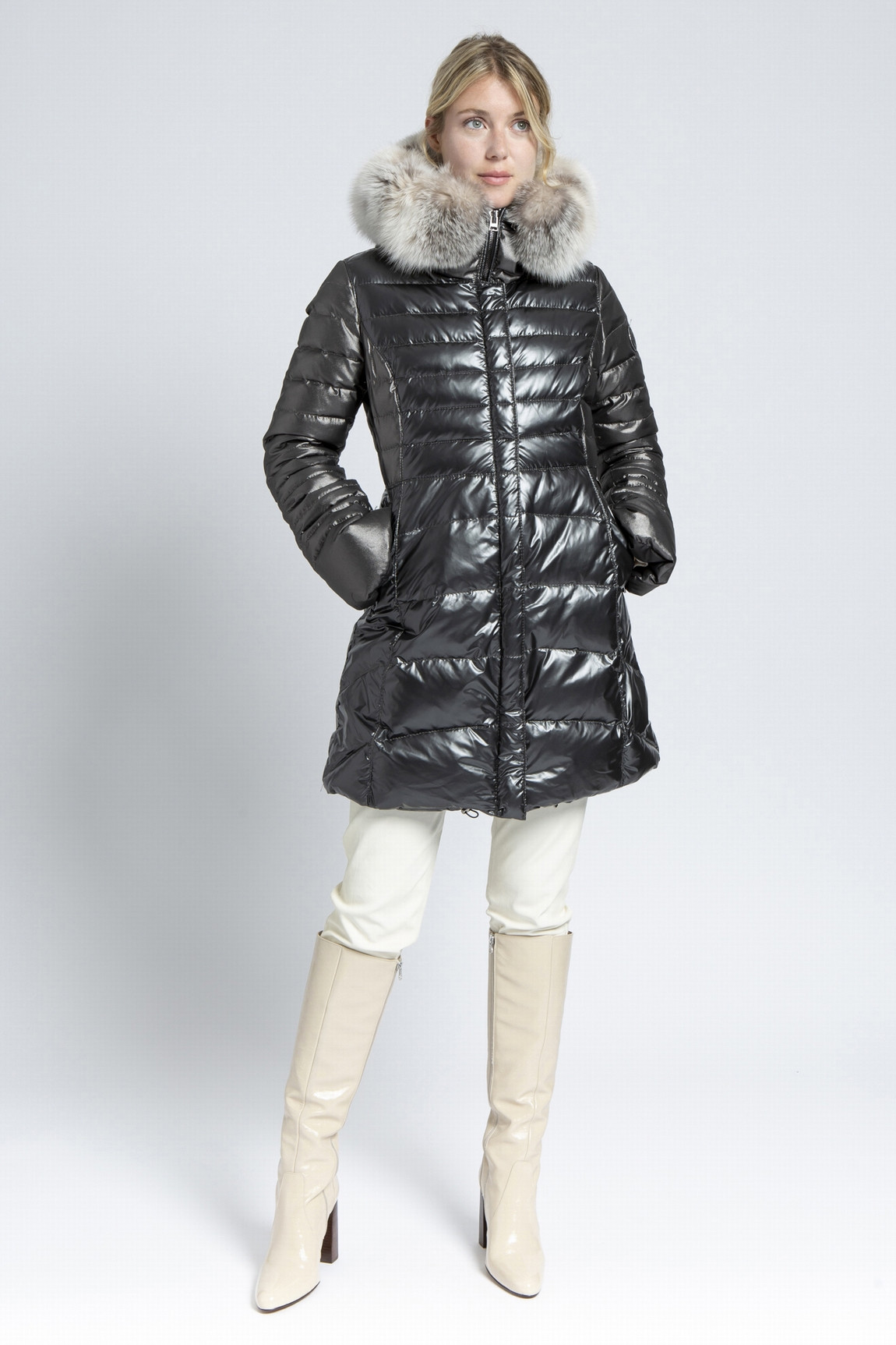 GOOSE DOWN JACKET W/ FOX FUR DOMITILE