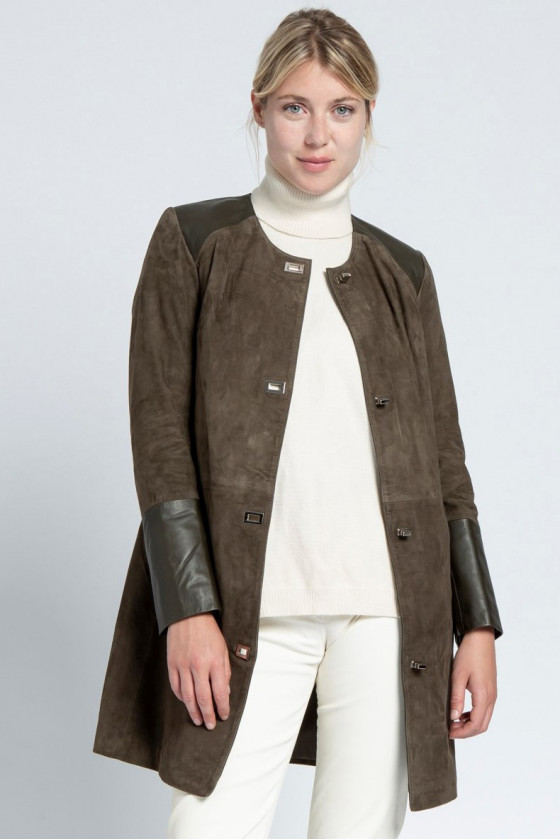 MANTEAU 3/4 EN DAIM IOLANDA VELOURS