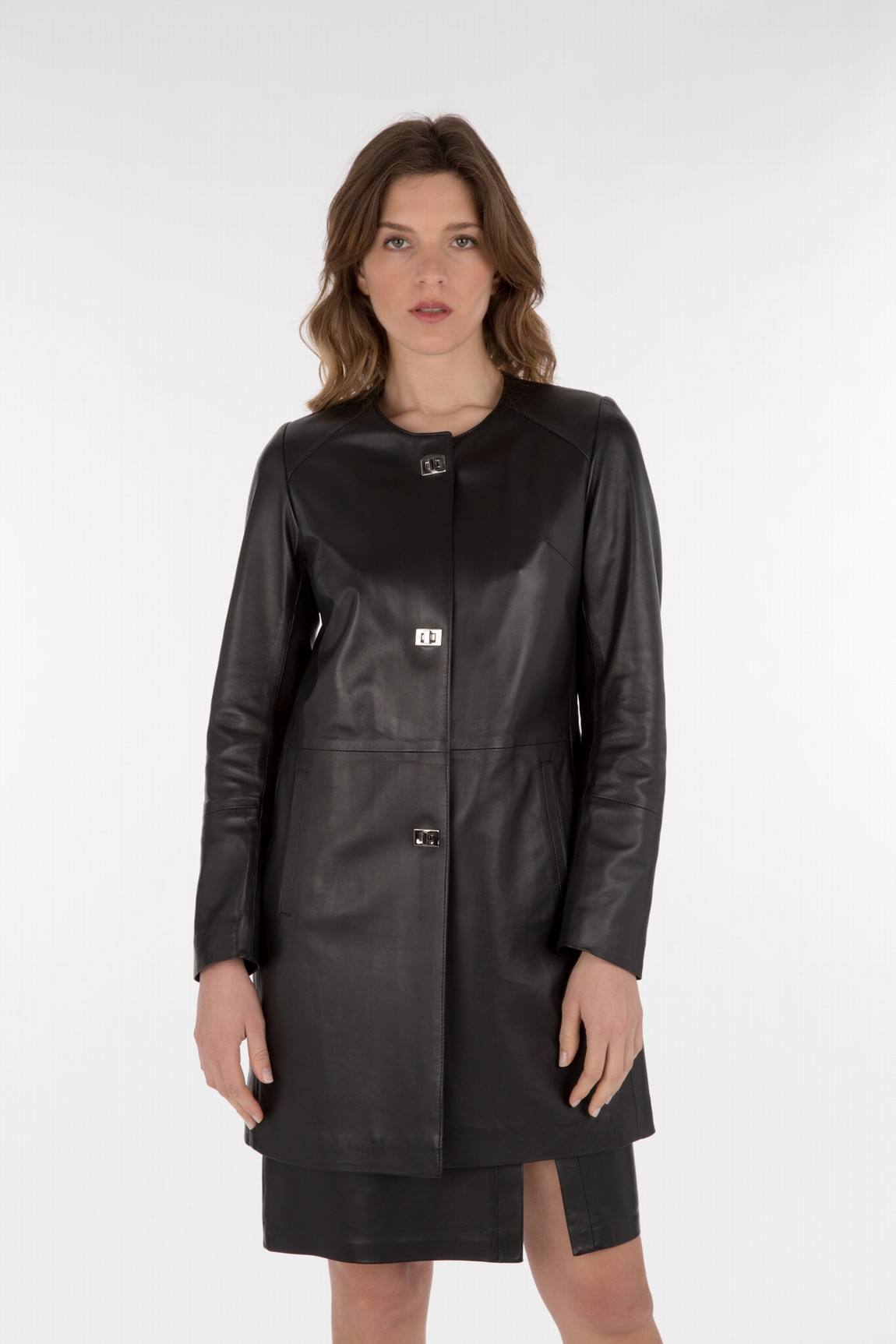 MANTEAU3/4 EN CUIR IOLANDA WAXY