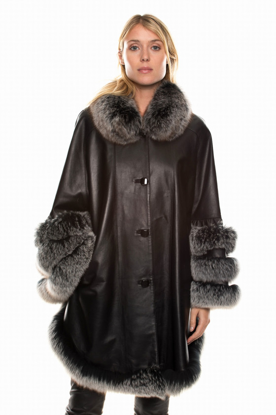 LAMB LEATHER COAT W/ FOX FUR LUCRECIA