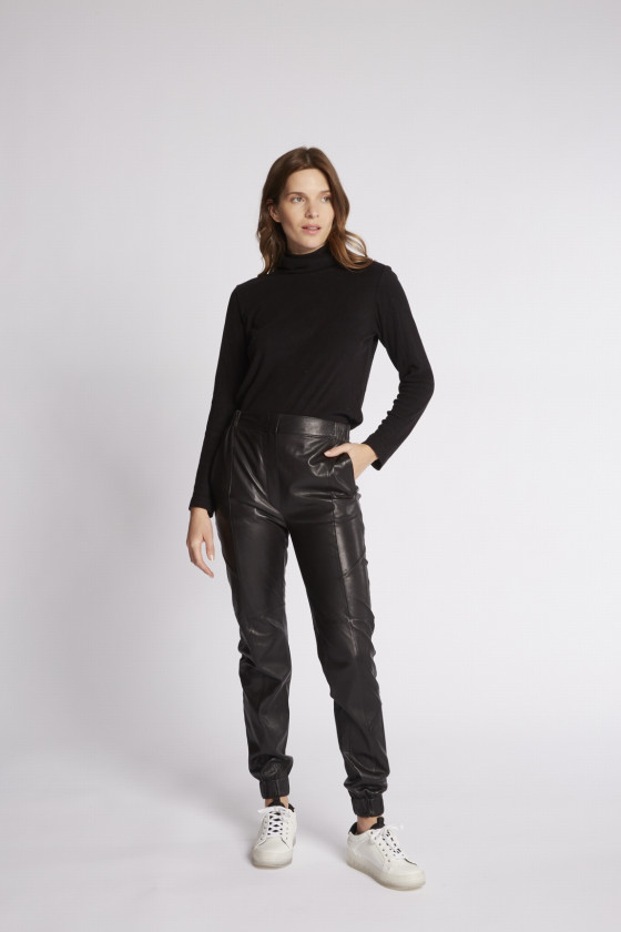 PANTALON EN CUIR PLONGÉ MALIZIA