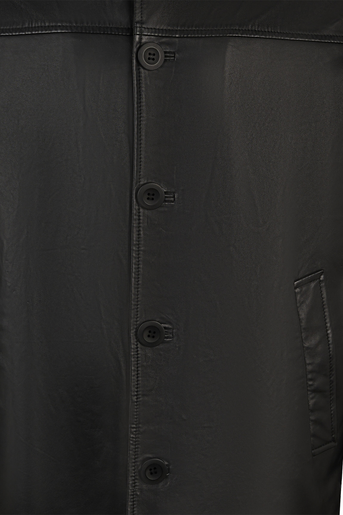 BLOUSON EN CUIR BOUTONNÉ DOFI