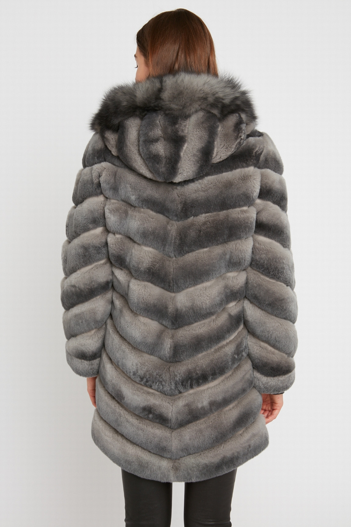 RABBIT FUR REVERSIBLE COAT SHANTTI REX LONG