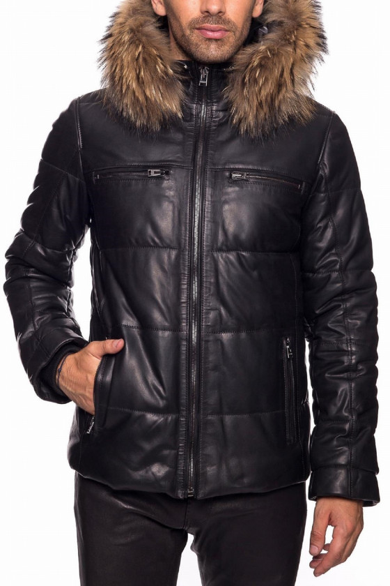 DOUDOUNE EN CUIR AVEC FOURRURE WALKER