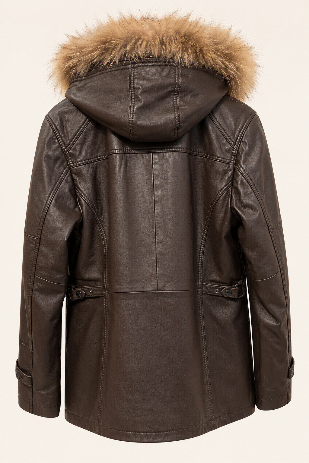 3/4 EN CUIR CAPUCHE RACOON NAELA