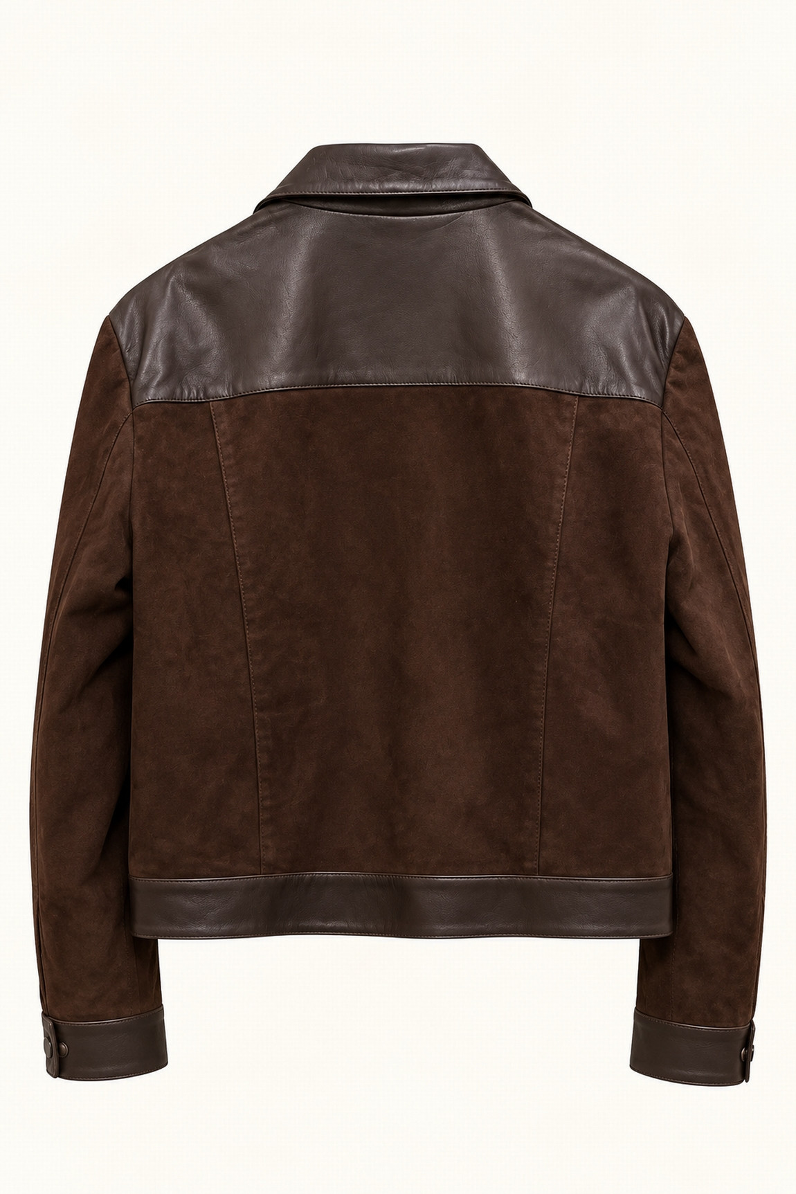 VESTE EN CUIR ET DAIM VIOLAINE